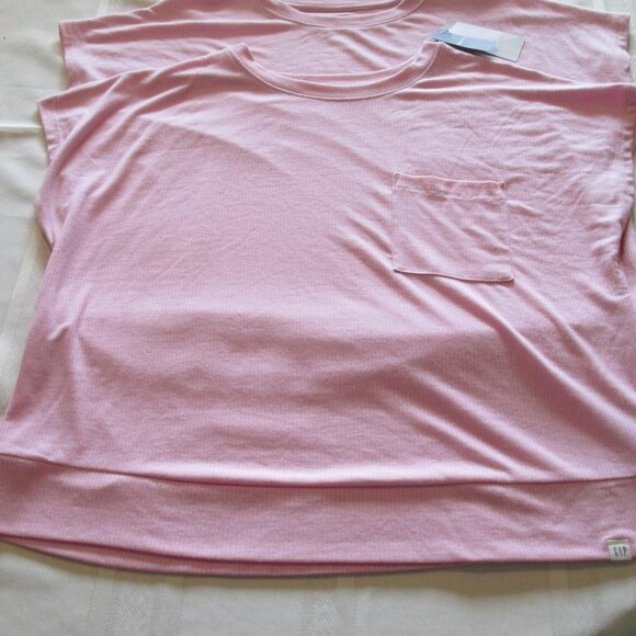 2 for 1 GAP GapBody Women's Ribbed Short-Sleeve Pajama Top NWT Sz M - Picture 3 of 5
